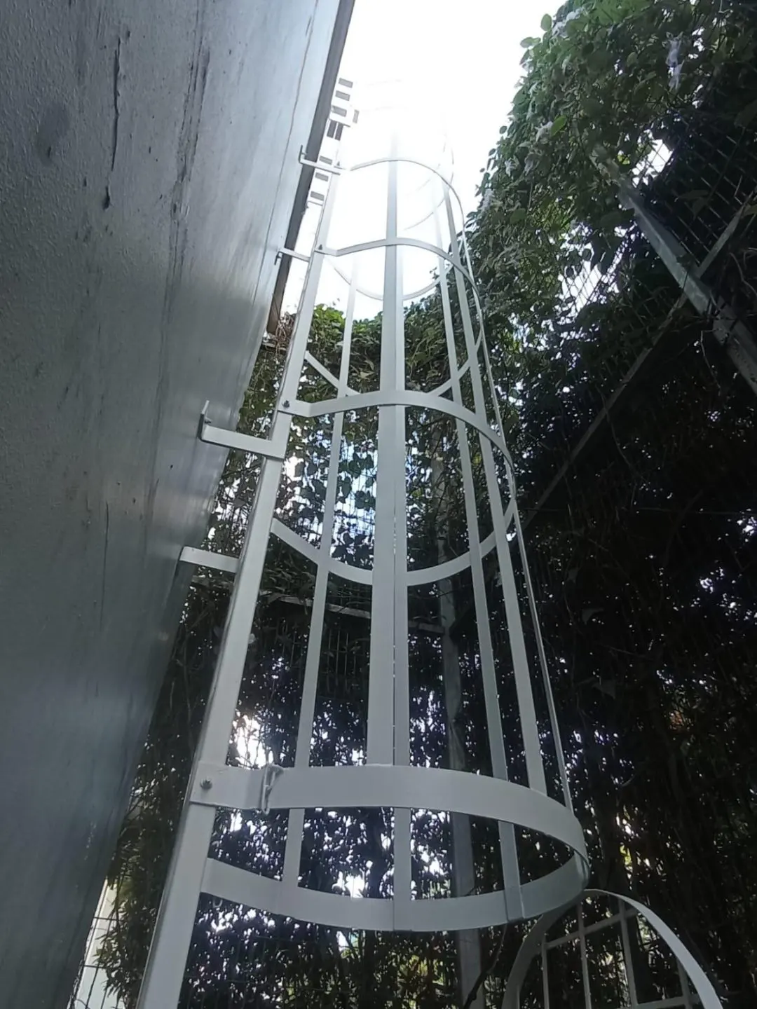 Finished cat ladder with surrounding M&E ancillary building works at Ng Teng Fong Hospital