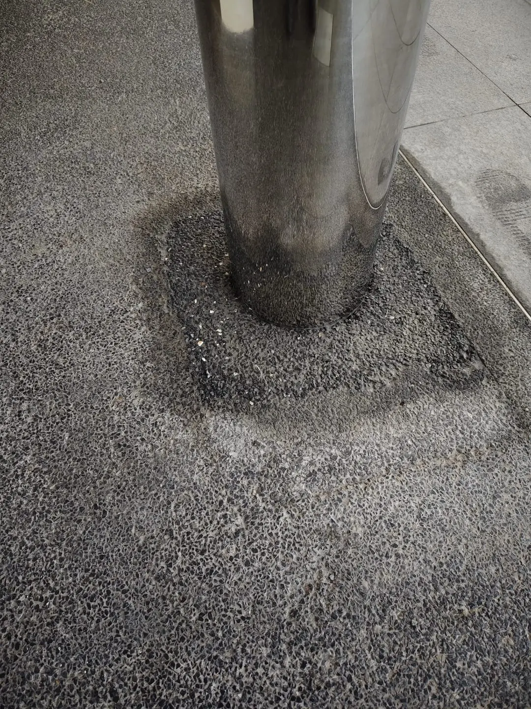 Wider context view of the stainless steel bollard run at Rainbow Centre