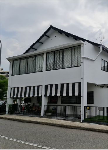 Metal railing at MacPherson Road