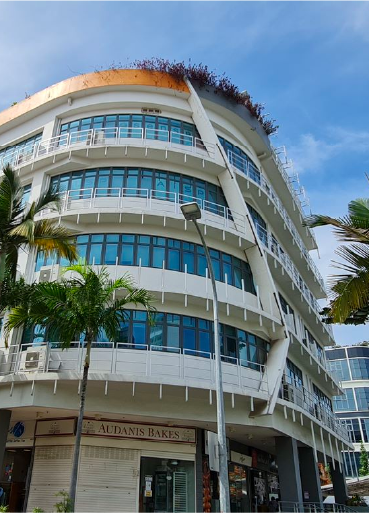 Exterior metal railing fabrication and installation at WIS@Changi