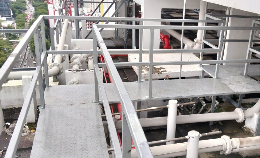 Metal catwalk and ramp fabrication and installation